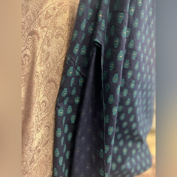 Sabhyata Dress Sleeveless Blue and Green Print Women's Sz L India Dress NEW - Picture 6 of 12